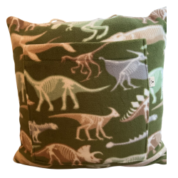 Green Dino reader cushion